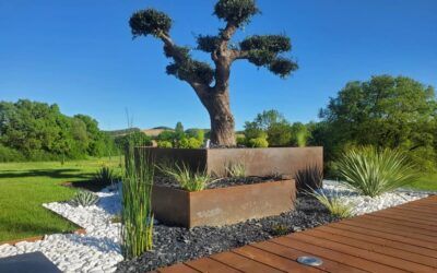 Tour d’arbre et jardinière en acier CORTEN